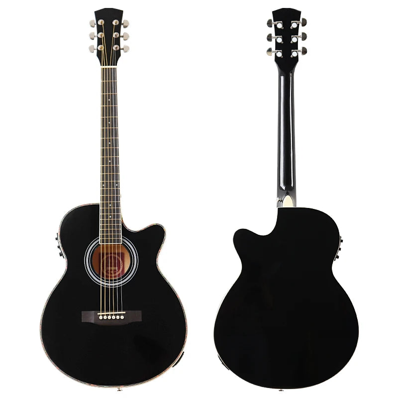 Folk Guitar Electric Acoustic Guitar Thin Body Guitar Folk Electric Guitar 40inch Acoustic Electric Guitar Free Bag Accessory