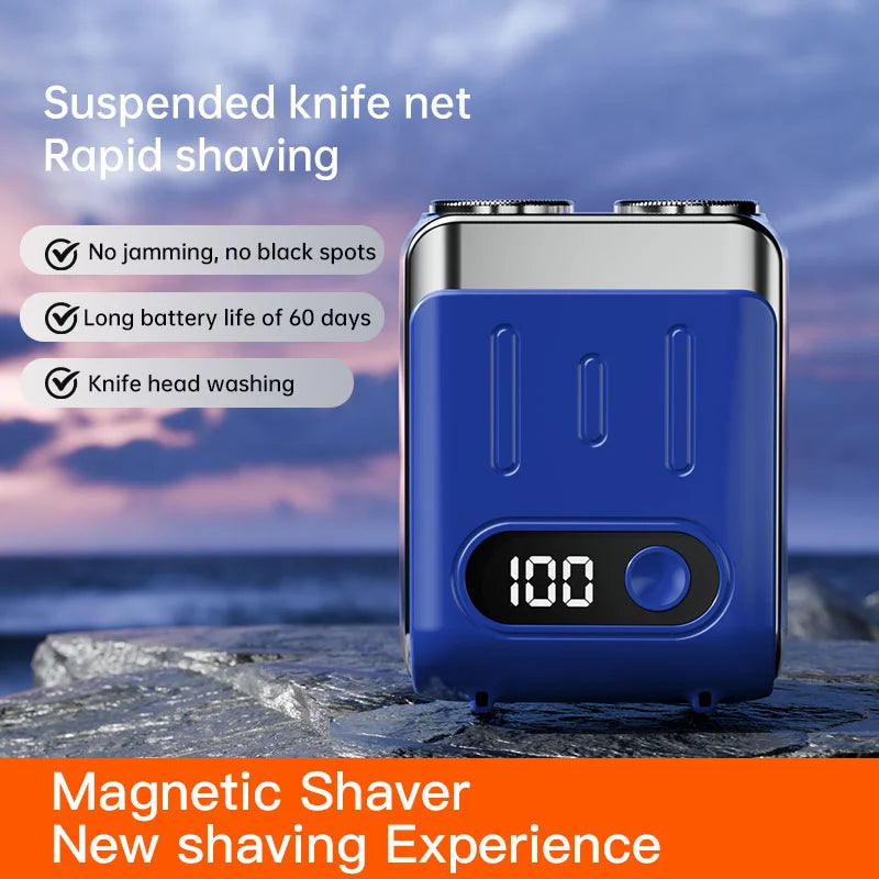 Electric Smart Shaver Household Car Shaver Digital Display Mini Dual Blade Rechargeable Shaver Powerful Men's Gift Shaver