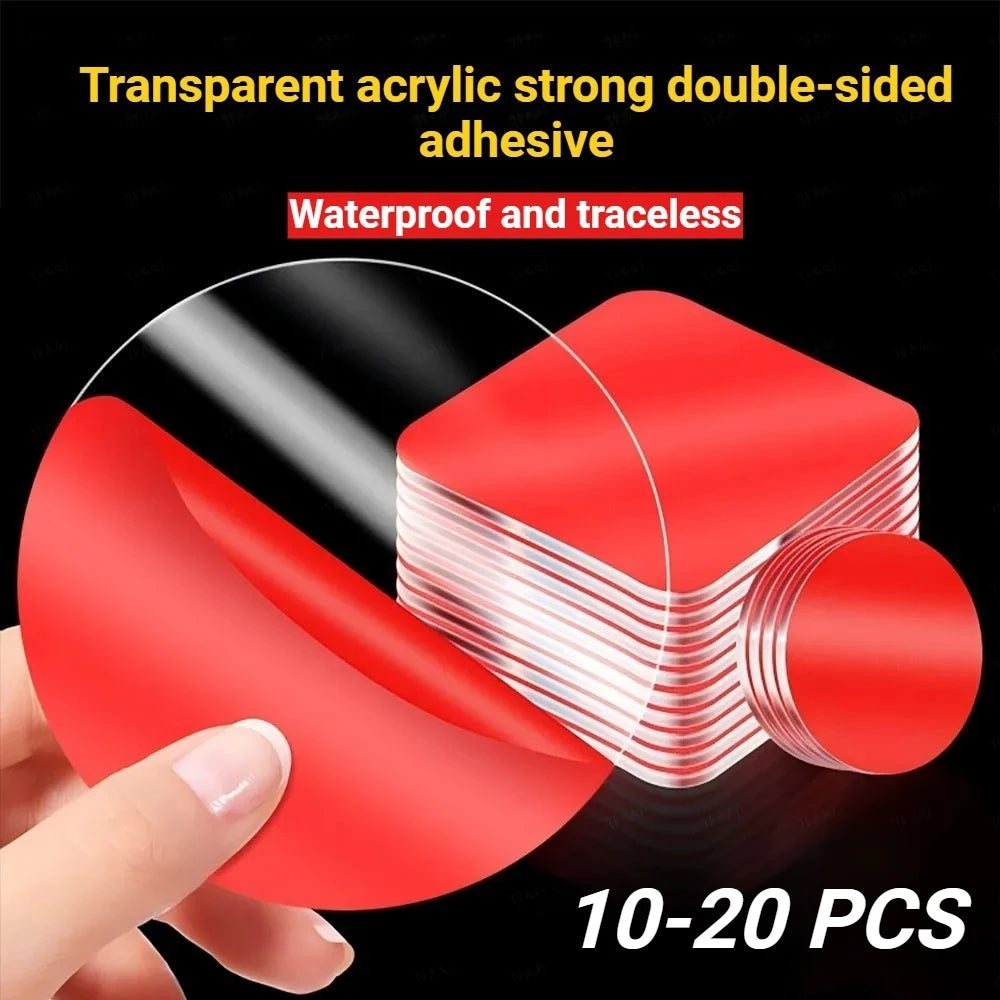 10-20 Pieces of Transparent Acrylic Strong Double-Sided Adhesive, Waterproof and Traceless Super Strong Self-Adhesive Sticker