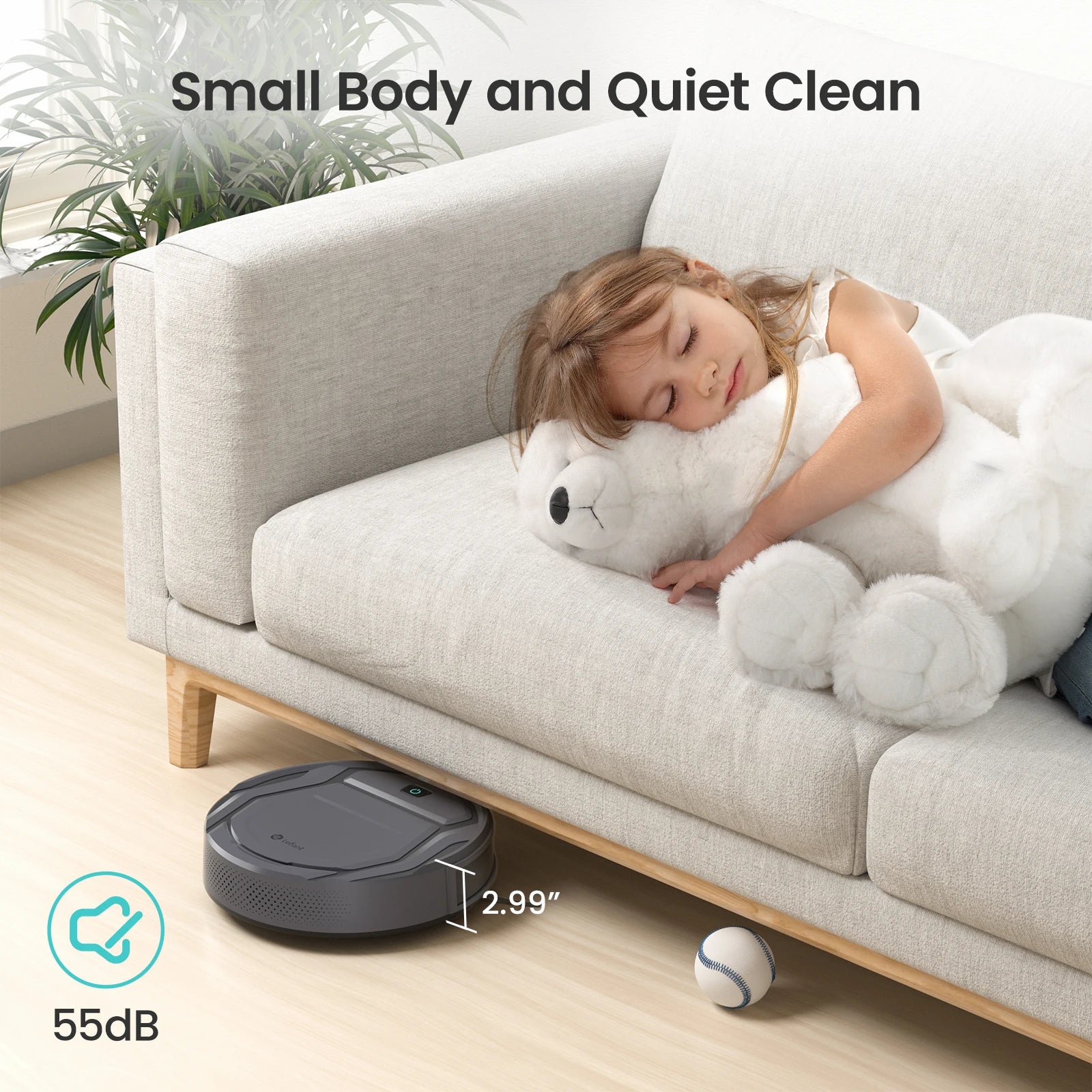 Lefant M210P Robot Vacuum Cleaner Remote Control, Featured Carpet Cleaner Small Robot 7.8cm Thin 28cm DIA, Robotic Vacuum Alexa