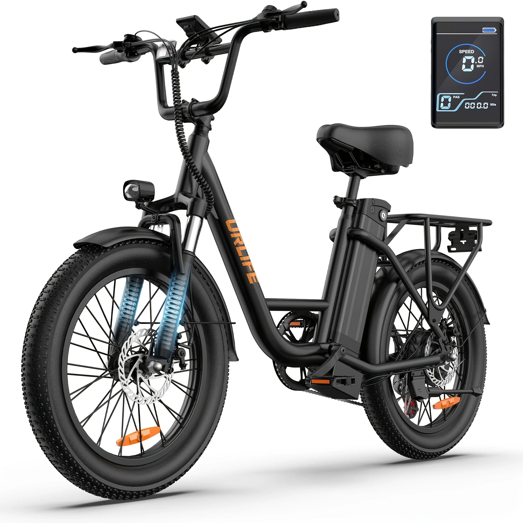 URLIFE E20 Electric Bike For Adults 250W Motor Electric Bike 48V 13AH 20 Inch Tires City Commuter Electric Bike