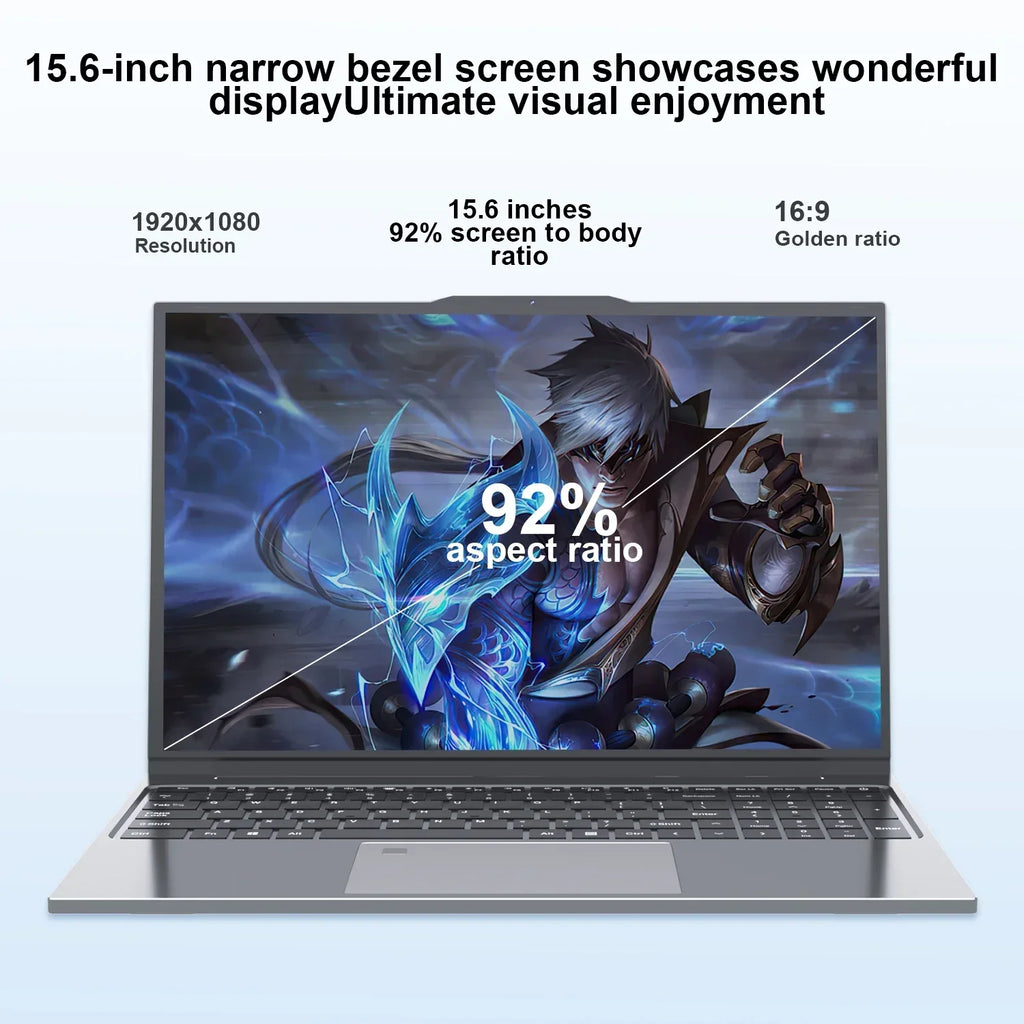Intel Core i7-6500Y Laptop Gamer Office Study Computer PC 1080P Display Windows 11 Notebook 15.6" Portable 32GB RAM 2TB SSD