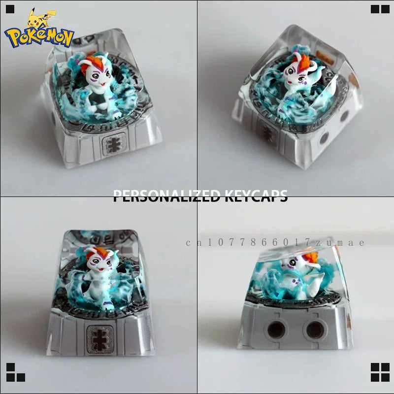 Pokemon Resin Keycaps Digital Monster Agumon Tentomon Palmon Customized Mechanical Keyboard DIY Keycap Cute Keyboard Accessories