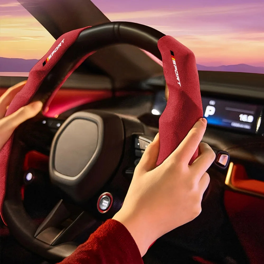 Fashion Red Car Steering Wheel Cover for Most Cars