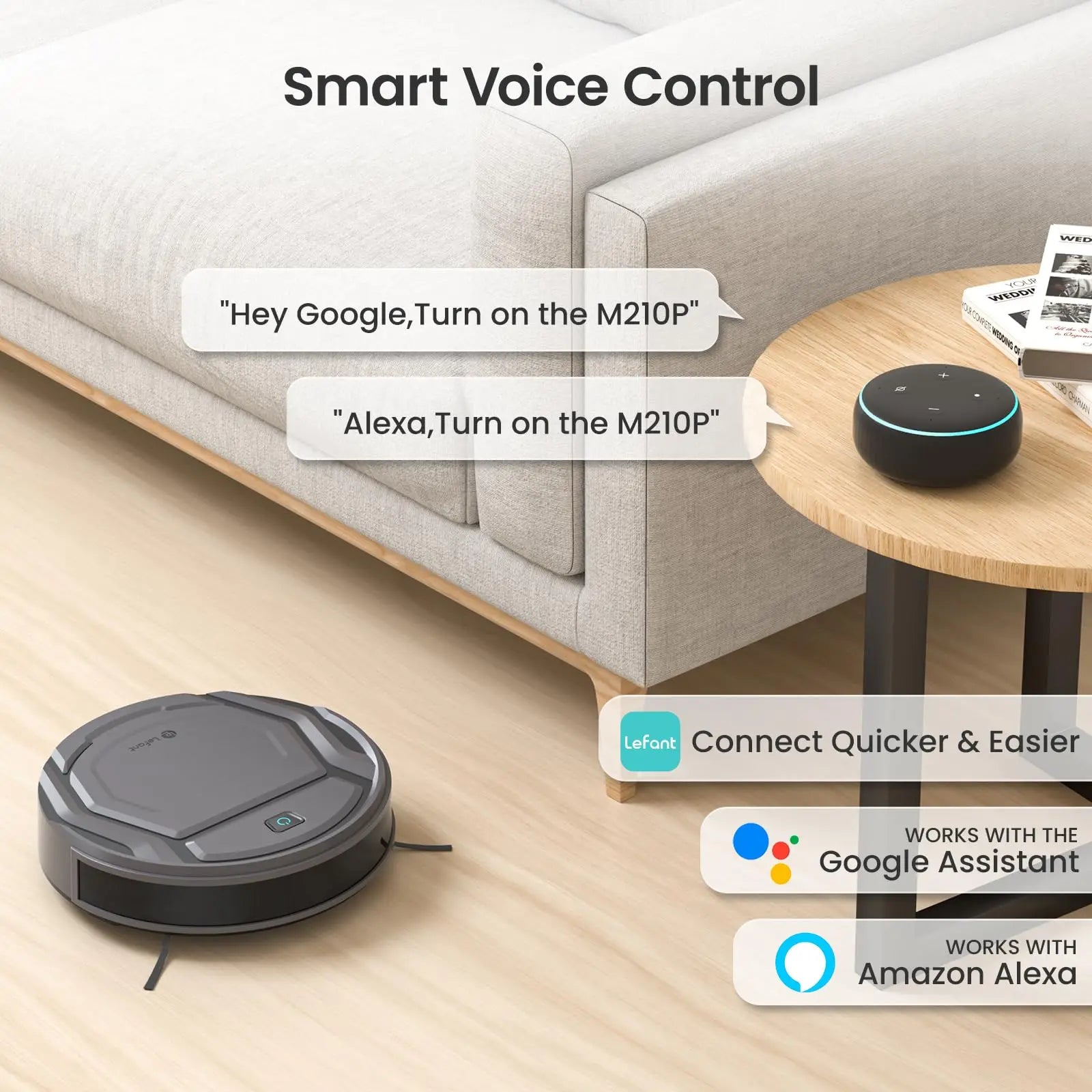 Lefant M210P Robot Vacuum Cleaner Remote Control, Featured Carpet Cleaner Small Robot 7.8cm Thin 28cm DIA, Robotic Vacuum Alexa