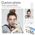 24 Color Personalised Paint By Numbers Photo Custom DIY Oil Painting By Number Picture Canvas Portrait Family Children Pho