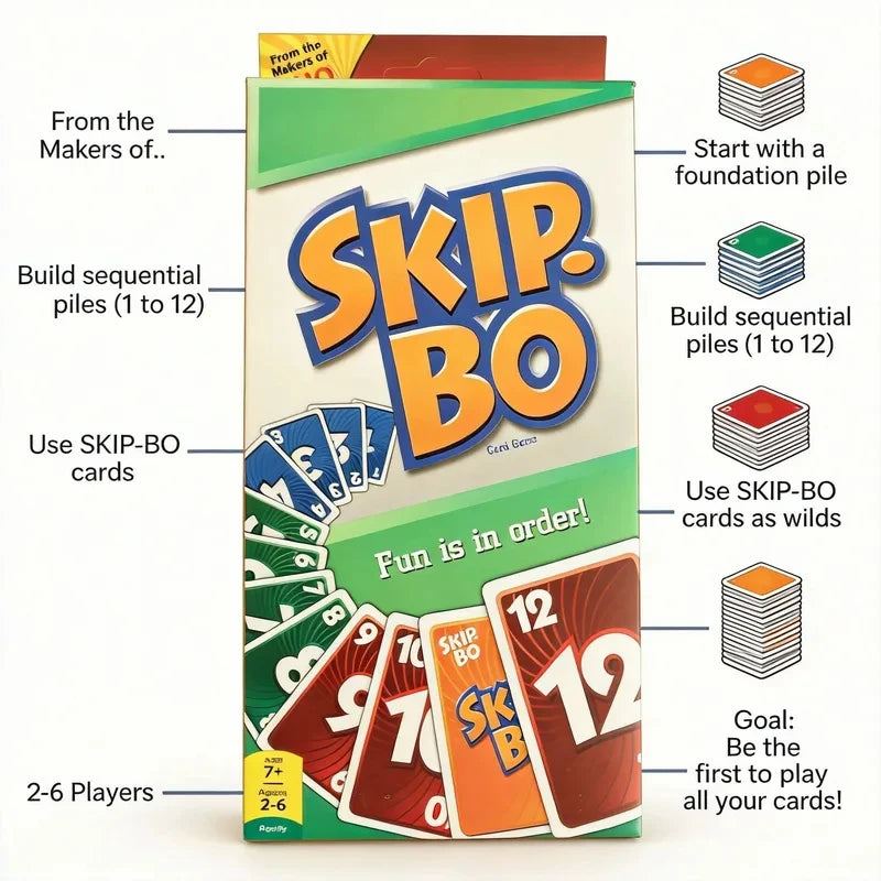 Card Game - English Edition | Sequential Fun for 2-6 Players, Ideal for Family Game Night