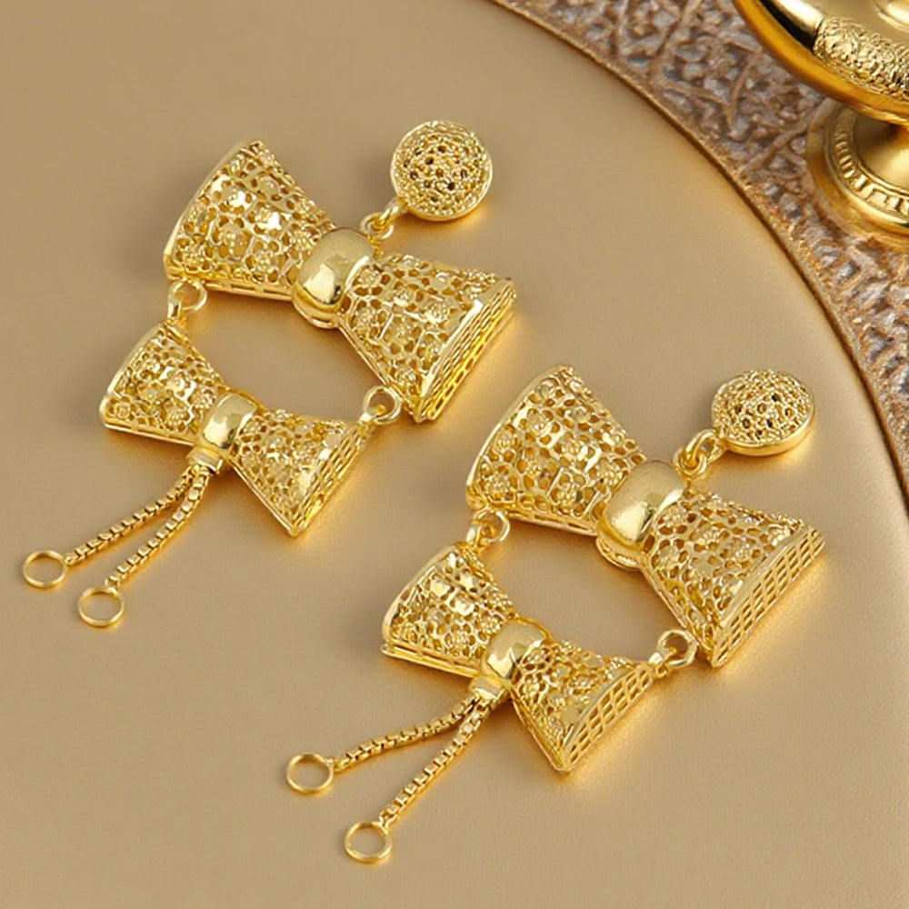Saudi Arabia  Color Jewelry Sets Ethiopia Wedding Necklace Earring Brazilian Arab Bridal Luxury Set Party Gift Two-Piec