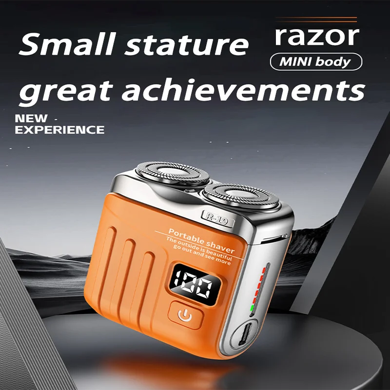 Electric Smart Shaver Digital Display Mini Dual Blade Rechargeable Shaver Household Car Shaver Powerful Men's Gift Shaver