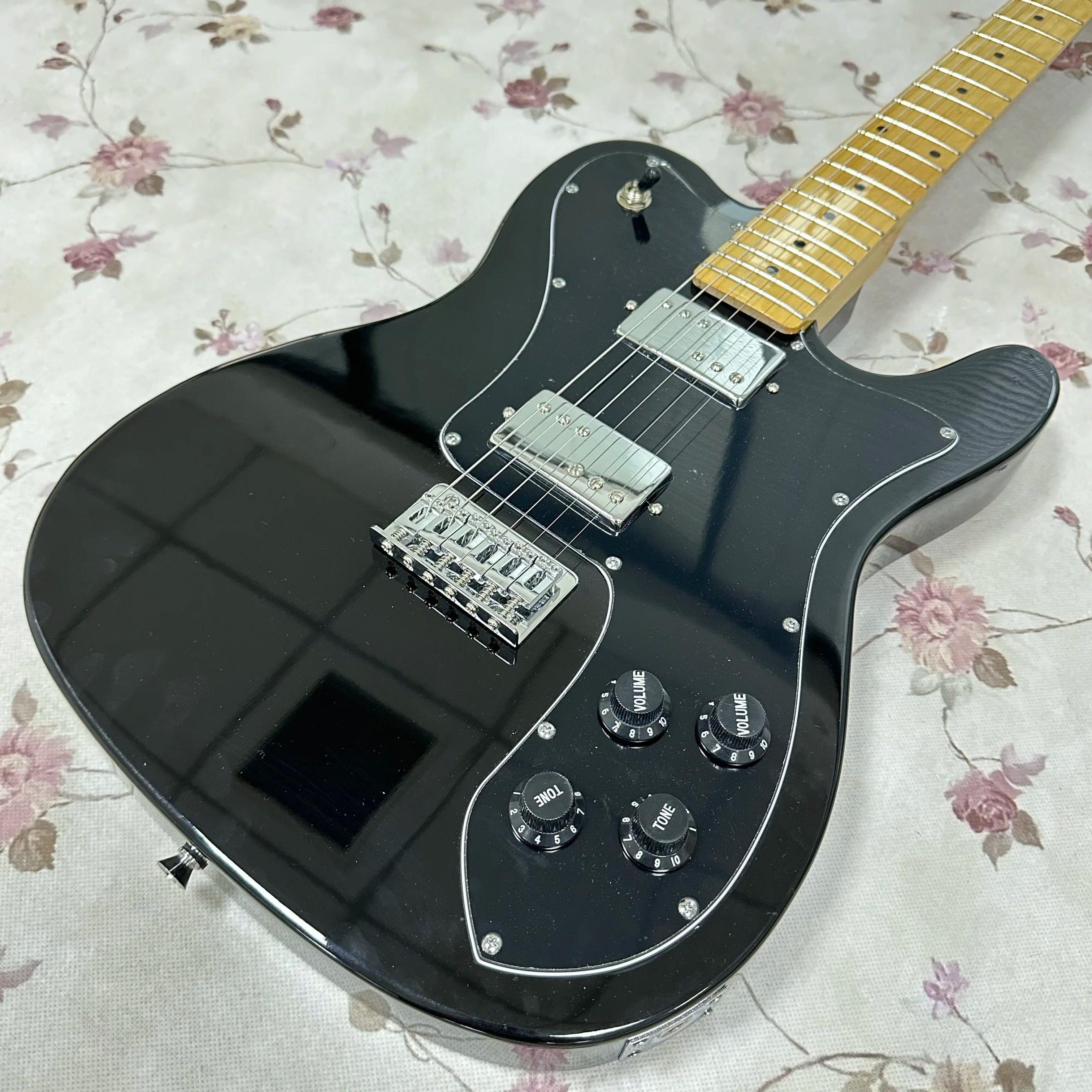 Black Style Electric Guitar HH Humbucker Pickups Maple Neck Glossy Black  22 Frets Finish 6-String Free Shipping Worldwide