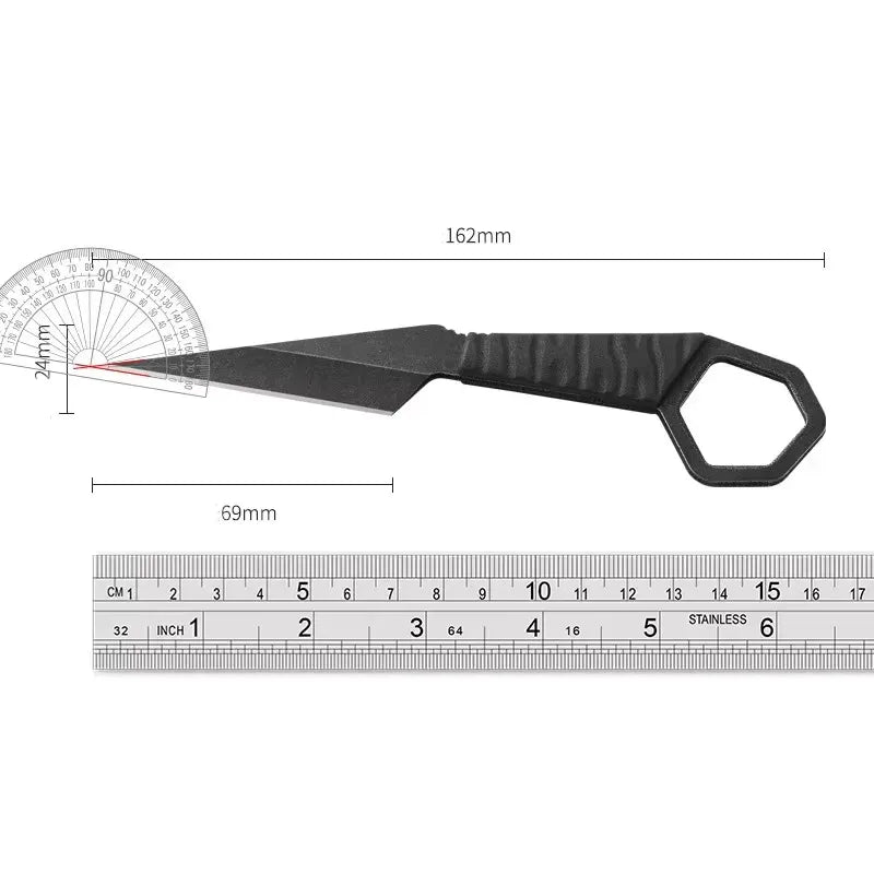 Outdoor Knife, High Hardness, Mini Self-Defense Knife, Small Straight Knife, Fishing Knife, Keychain Rope, Fruit Knife, With Kni