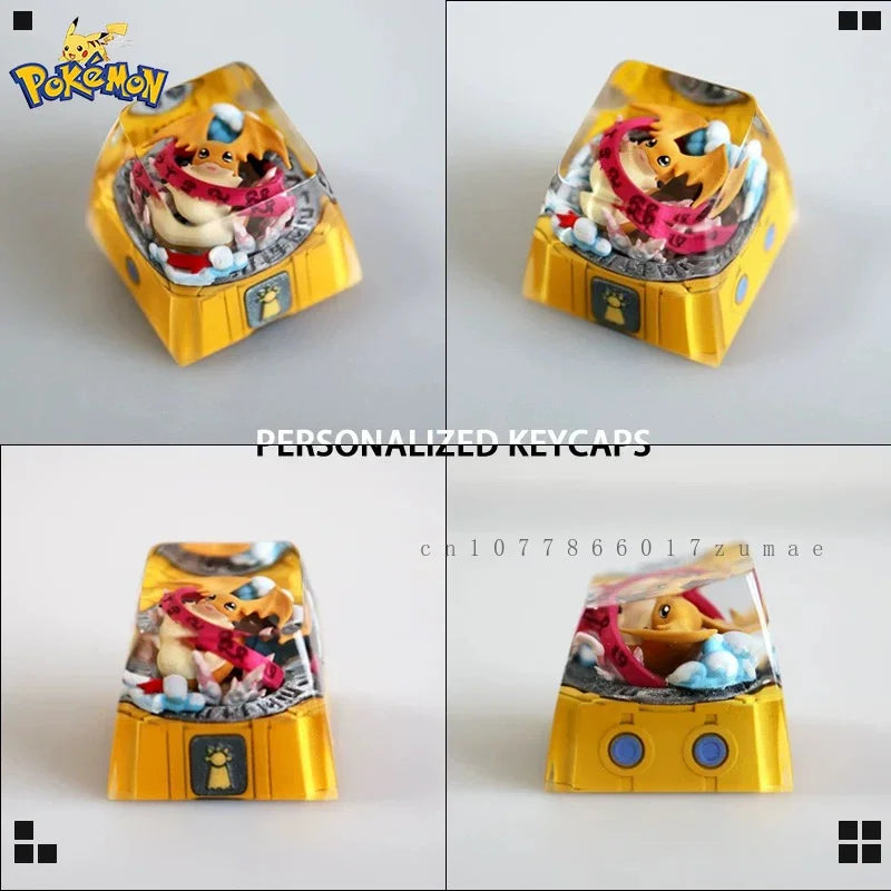 Pokemon Resin Keycaps Digital Monster Agumon Tentomon Palmon Customized Mechanical Keyboard DIY Keycap Cute Keyboard Accessories