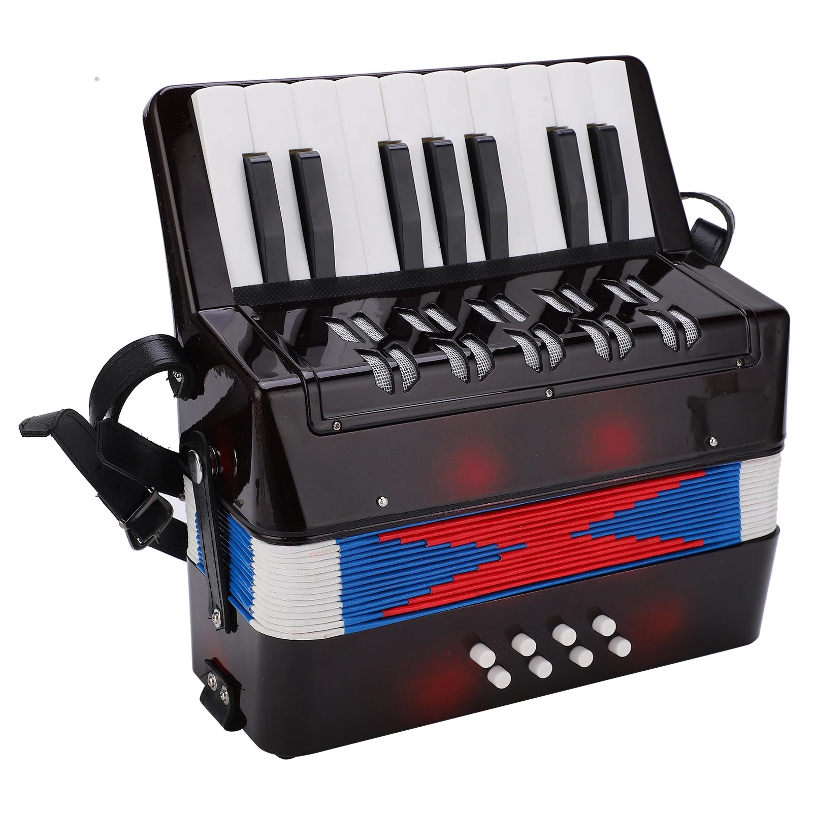 Accordion Accordion  Instrument Accordion Musical Piano Keyboard  Rhythm Training Spring Instrument 17 Key 8 Bass Black