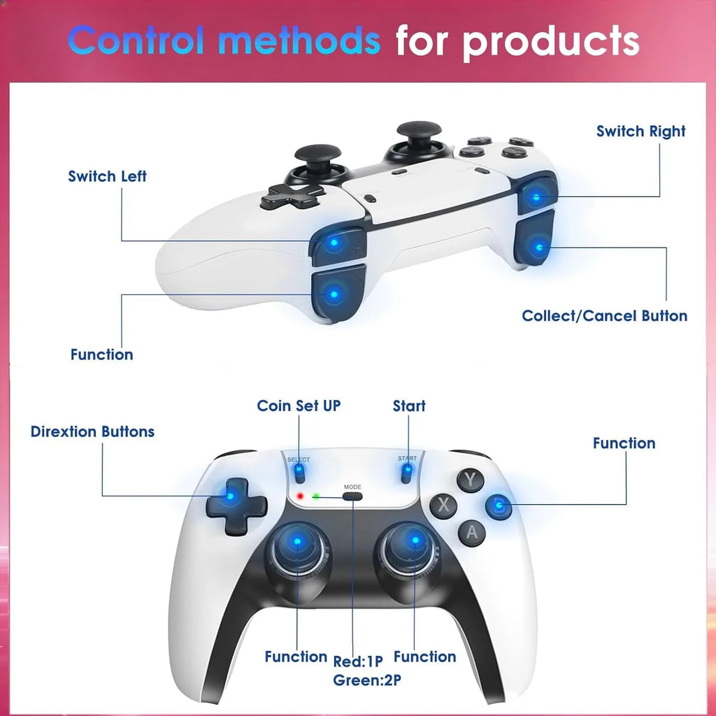 Retro Gaming Console Enjoy a Classic Gaming Experience Plug&Play Retro Game Tv Console Stick 4K Dual 2.4G Wireless Controllers