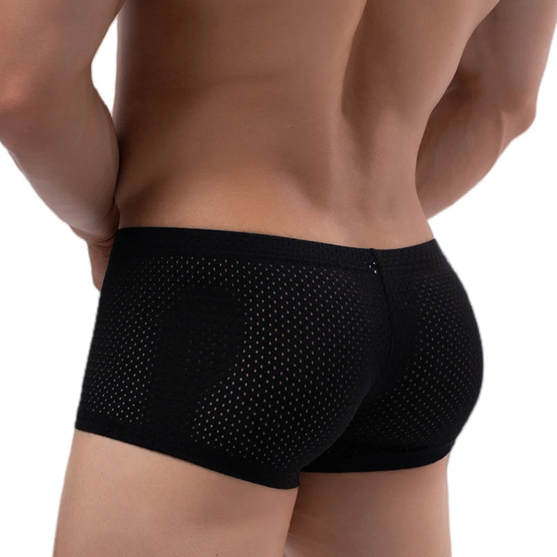 Men's Panties Male Underpants Man Sexy Mesh Shorts Boxers Underwear Breathable Ropa Interior Hombre Boxershorts Mens Soft Boxers