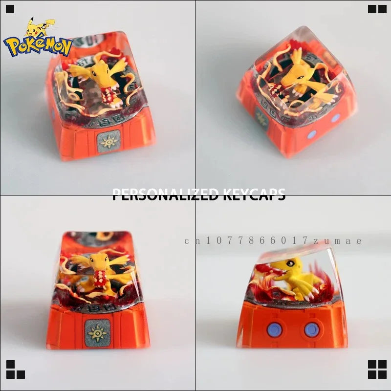 Pokemon Resin Keycaps Digital Monster Agumon Tentomon Palmon Customized Mechanical Keyboard DIY Keycap Cute Keyboard Accessories