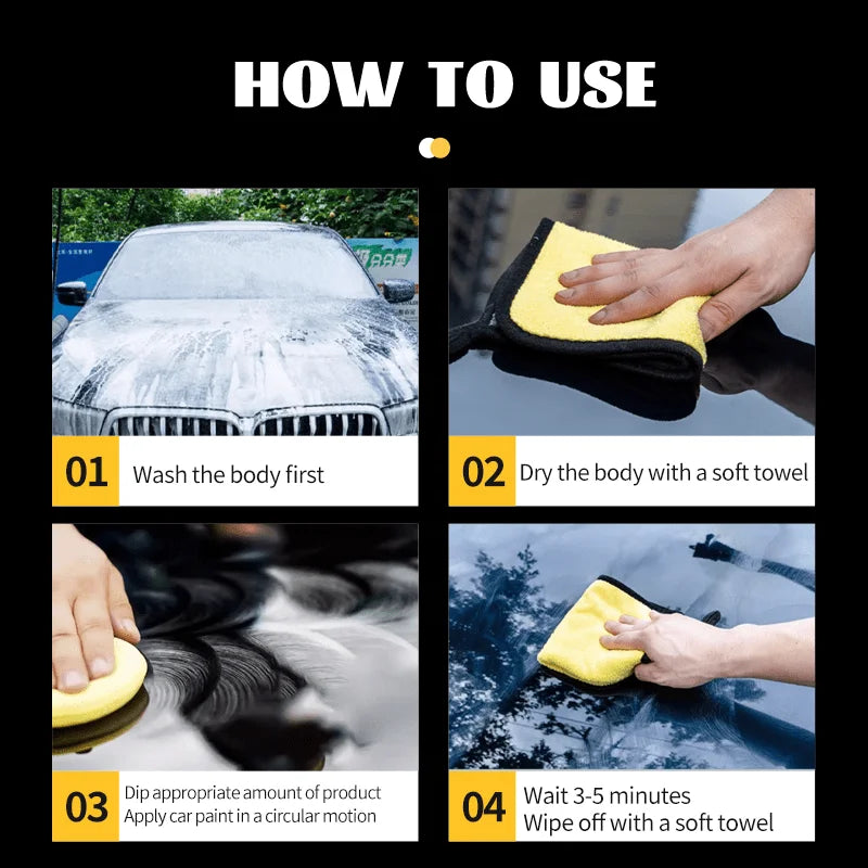 Black Car Wax: Paint Protection & Scratch Repair - Ceramic Polish, Durable Shine, Easy Use, Fits All Cars