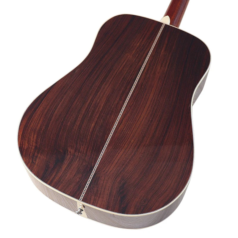 All Solid Wood Acoustic Guitar 40 Inch 6 String Solid Sapele Body/ Solid Spruce High Glossy Folk Guitar with EQ