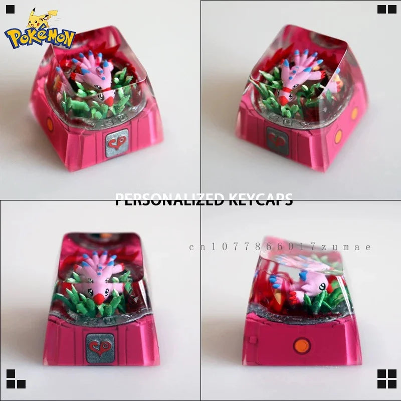 Pokemon Resin Keycaps Digital Monster Agumon Tentomon Palmon Customized Mechanical Keyboard DIY Keycap Cute Keyboard Accessories