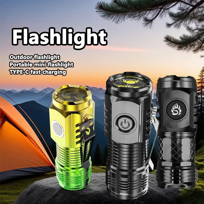 Super Bright MINI LED Flashlight Torch Rechargeable Fishing Lighting Lantern Powerful Outdoors Camping Lamp Child's Flashlight