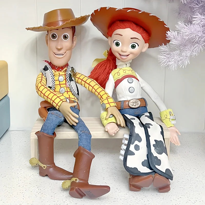 Toy Story Anime Dolls Woody Jessie Voice Function Doll Multi Joint Movable Talking Toys Desktop Decoration Collectible Hobby
