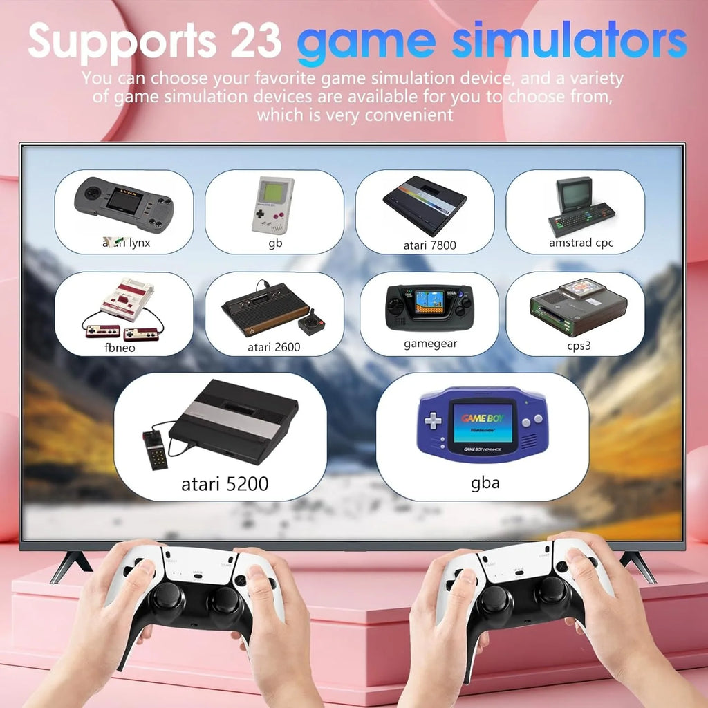 Retro Gaming Console Enjoy a Classic Gaming Experience Plug&Play Retro Game Tv Console Stick 4K Dual 2.4G Wireless Controllers
