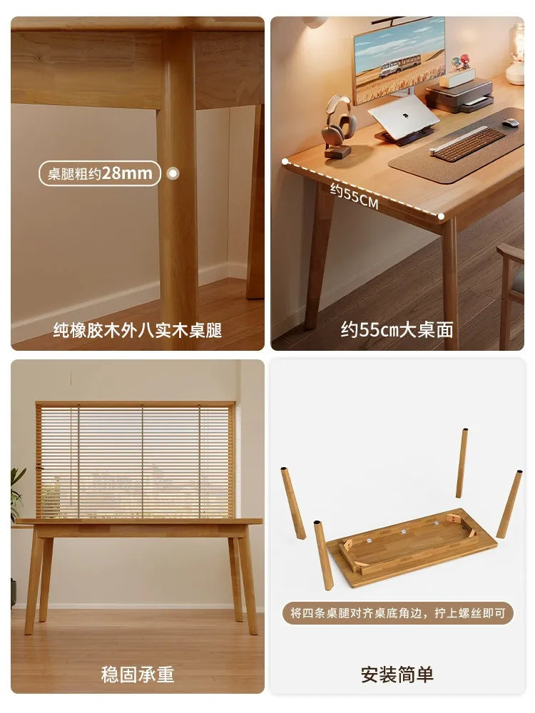 All Solid Wood Desk, Against The Wall Table, Home Study Table, Small Apartment, Bedroom Study, Adult Simple Computer Desk