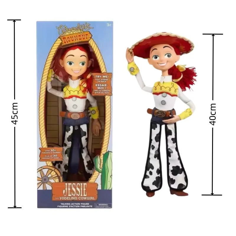 Toy Story Anime Dolls Woody Jessie Voice Function Doll Multi Joint Movable Talking Toys Desktop Decoration Collectible Hobby
