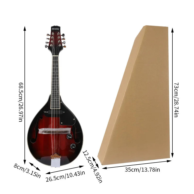 Minority Ethnic Musical Instrument Mandolin Spruce Electric Box 8 Stringed Western Instrument Tibetans Special Accompaniment