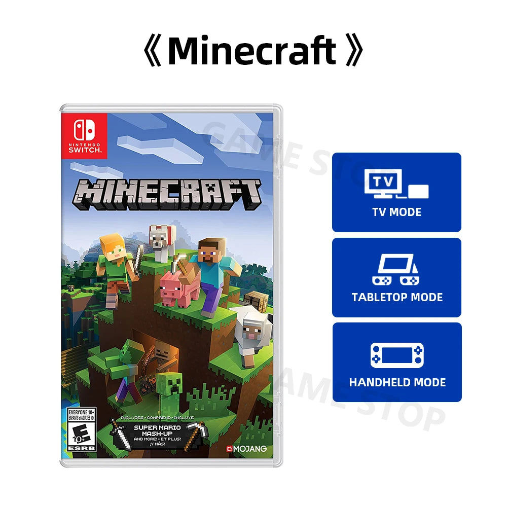 Nintendo Switch Games - Minecraft - Action Adventure Simulation Genre Support TV Tabletop and Palm Mode for Switch OLED Lite