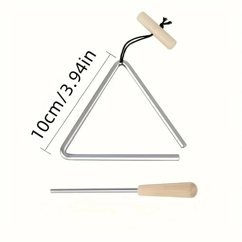 Professional Triangle Instrument Set, Fun Percussion Instrument with Percussion Stick, Music Performance and Accompaniment