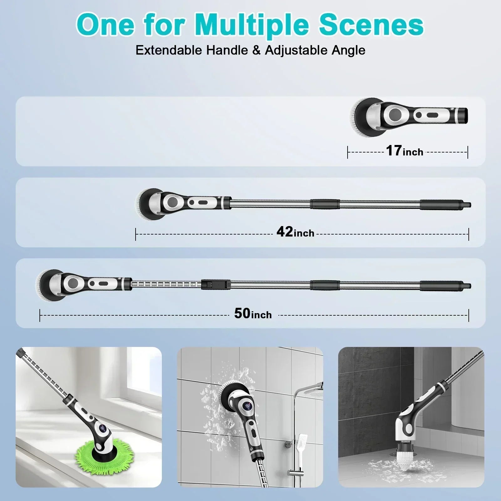 TINSOL Multifunctional Electric Cleaning Brush 11 in 1 Voice Cordless Smart Rotating Cleaning Brush Kitchen Cleaning Brush