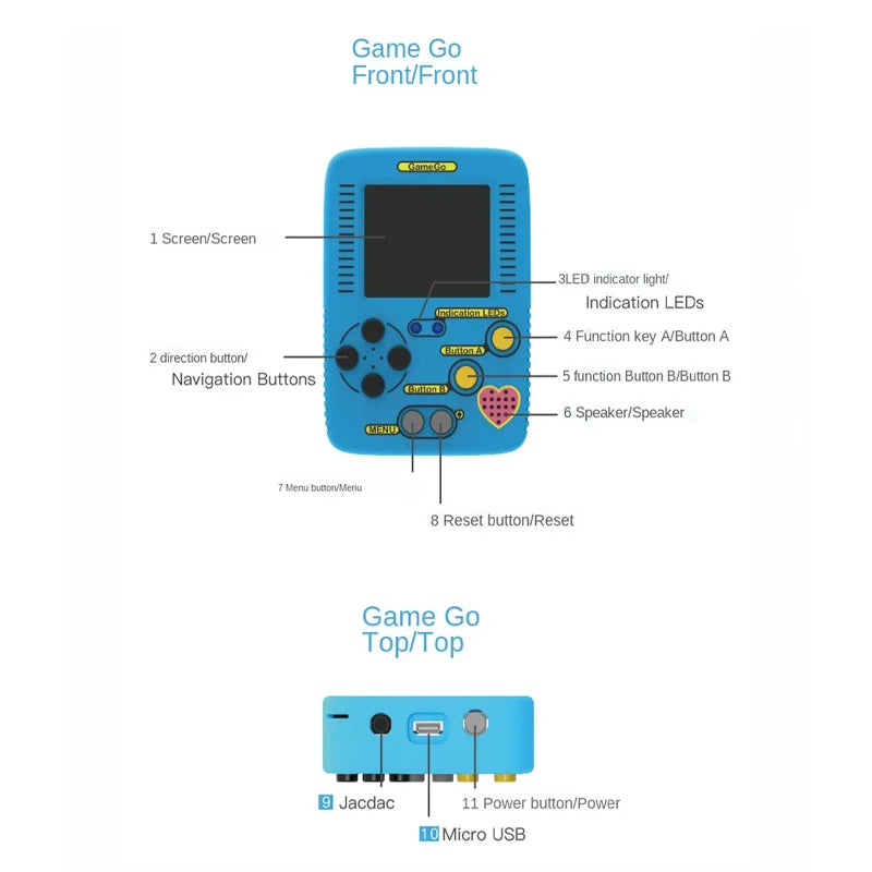 GameGo Game Console Programmable Portable Handheld Game Console Kid's Primary Secondary School Programming Toy Teaching Aids