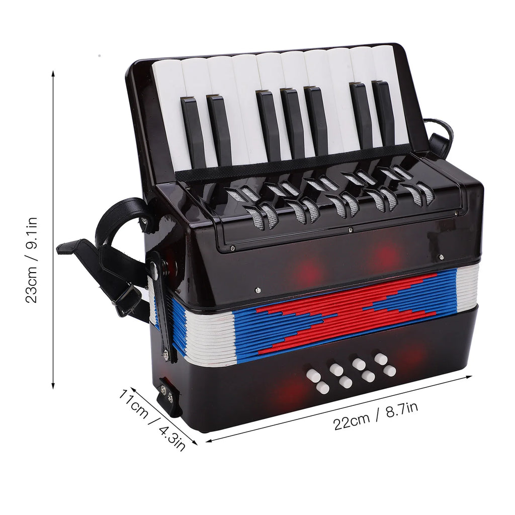 Accordion Accordion  Instrument Accordion Musical Piano Keyboard  Rhythm Training Spring Instrument 17 Key 8 Bass Black