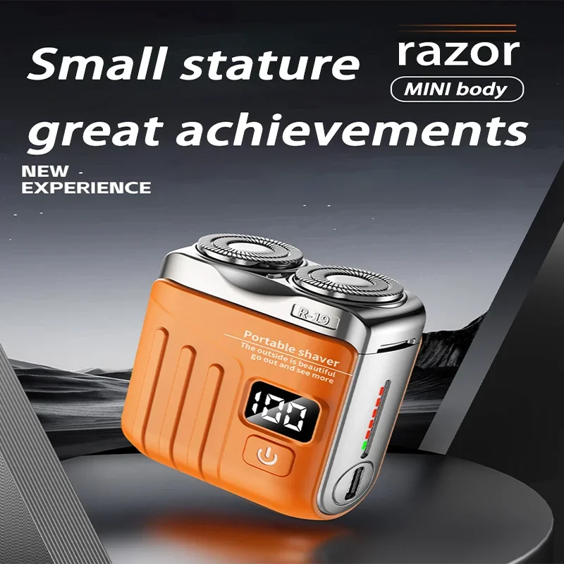 Electric Smart Shaver Digital Display Mini Dual Blade Rechargeable Shaver Household Car Shaver Powerful Men's Gift Shaver