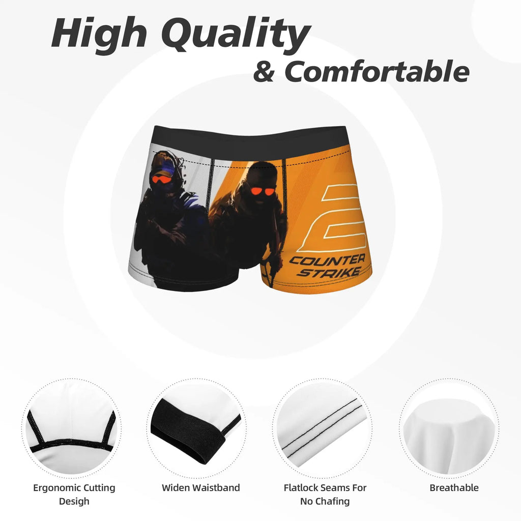 CS GO CS GO Underpants Homme Panties Man Underwear Print Shorts Boxer Briefs