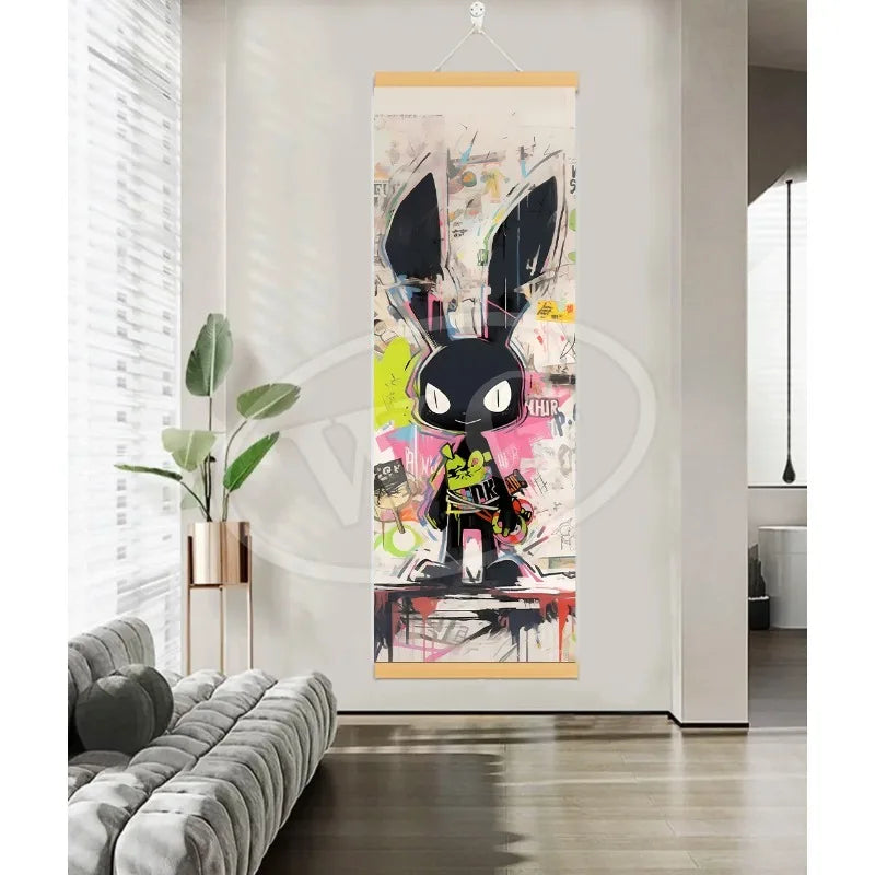 Pok é mon Japanese Anime Poster Modern Room Decoration Scroll Canvas Wall Pikachu Surrounding Decoration