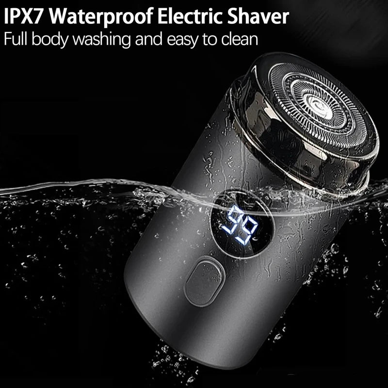 Men's Electric Mini Shaver Rechargeable LED Digital Display Dual use Wet and Dry Home Travel Shaver Car Shaver Electric Shaver