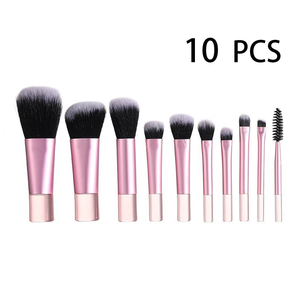 10 Pcs Travel Makeup Brush Set Mini Makeup Brushes Travel Size Small