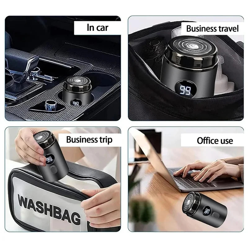 Men's Electric Mini Shaver Rechargeable LED Digital Display Dual use Wet and Dry Home Travel Shaver Car Shaver Electric Shaver