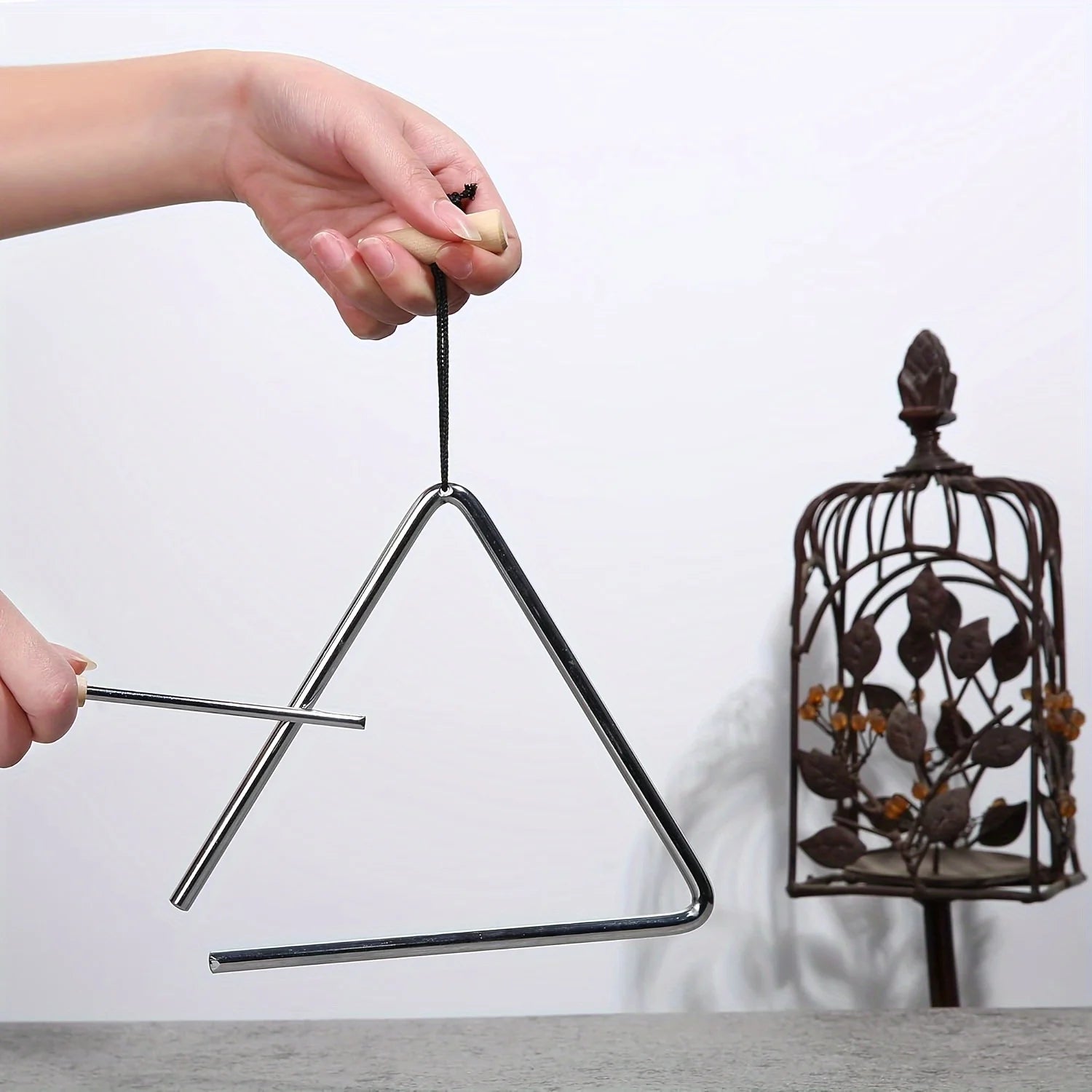 Professional Triangle Instrument Set, Fun Percussion Instrument with Percussion Stick, Music Performance and Accompaniment