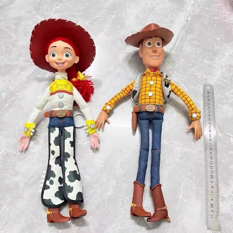 Toy Story Anime Dolls Woody Jessie Voice Function Doll Multi Joint Movable Talking Toys Desktop Decoration Collectible Hobby