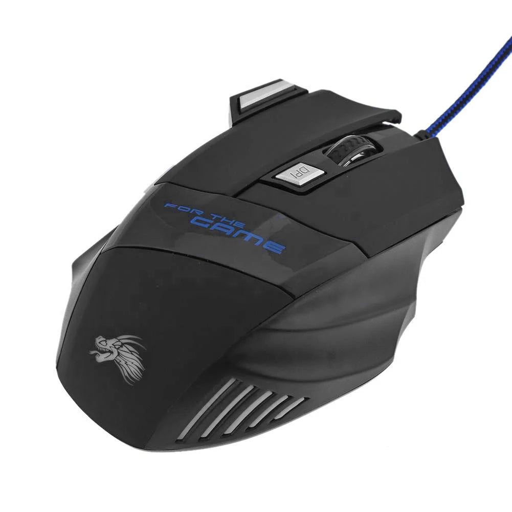 USB Wired Gaming Mouse 7 Button Backlit Ergonomic Mice 5500 DPI Backlight Adjustable Optical Mice for PC Gamer Computer Desktop