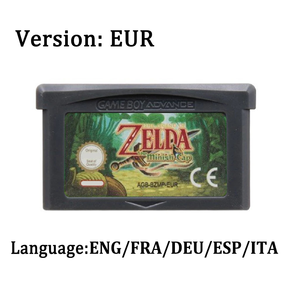 2026 Zelda GBA Game Cartridge 32 Bit Video Game Console Legend Of Zelda Game Card Link To The Past Awakening DX Minish Cap