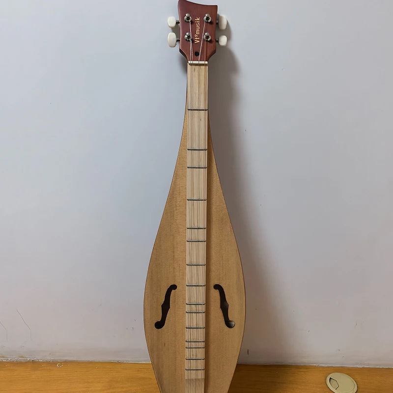 Portable Dulcimer Guitar 4 String Wooden Guqin Adult Practice Classical National Musical Instruments Hammered String Instrument