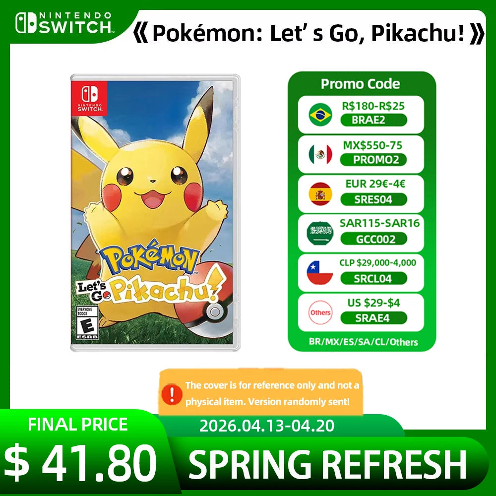Pokemon: Let’s Go Pikachu Nintendo Switch Game Deals Physical for Nintendo Switch OLED Nintendo Switch Lite Switch Game Cards