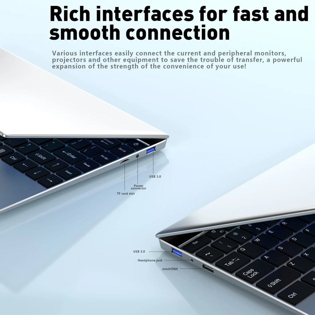 14.1 Inch Ultra Slim Laptop 32GB RAM 2TB SSD Windows 11 Intel Core i7 8650U Gaming PC Gamer Office Notebook 1920x1080 HD
