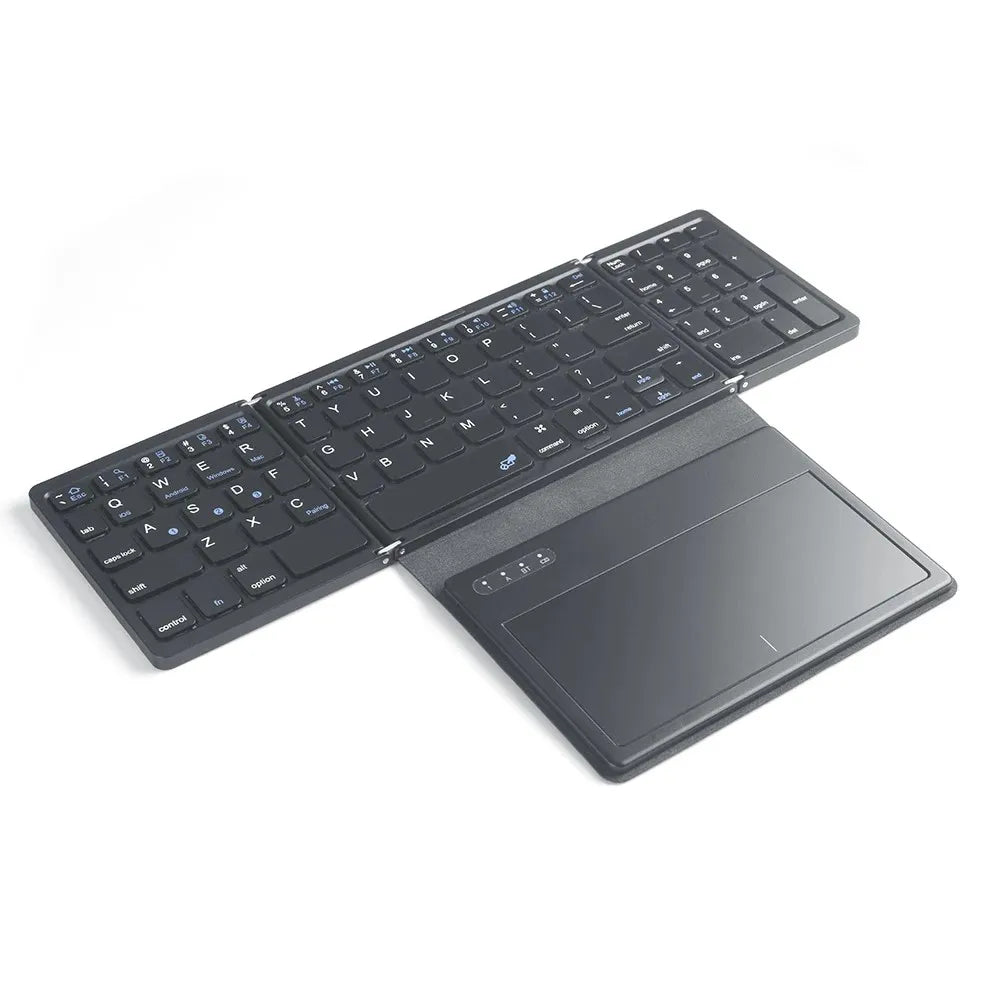 Beyour Wireless Folding Keyboard B055 Full Size Mini Bluetooth Keypad With Touchpad For IOS Android Phone Windows PC Notebook
