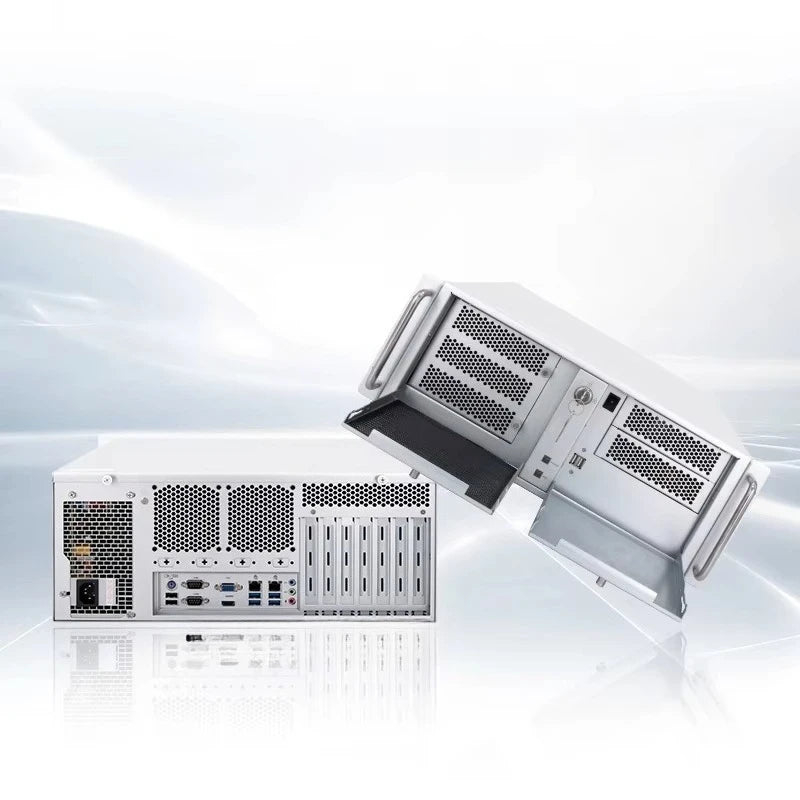 4U rack-mounted industrial computer with expandable serial ports and flexible expansion slots for industrial chassis