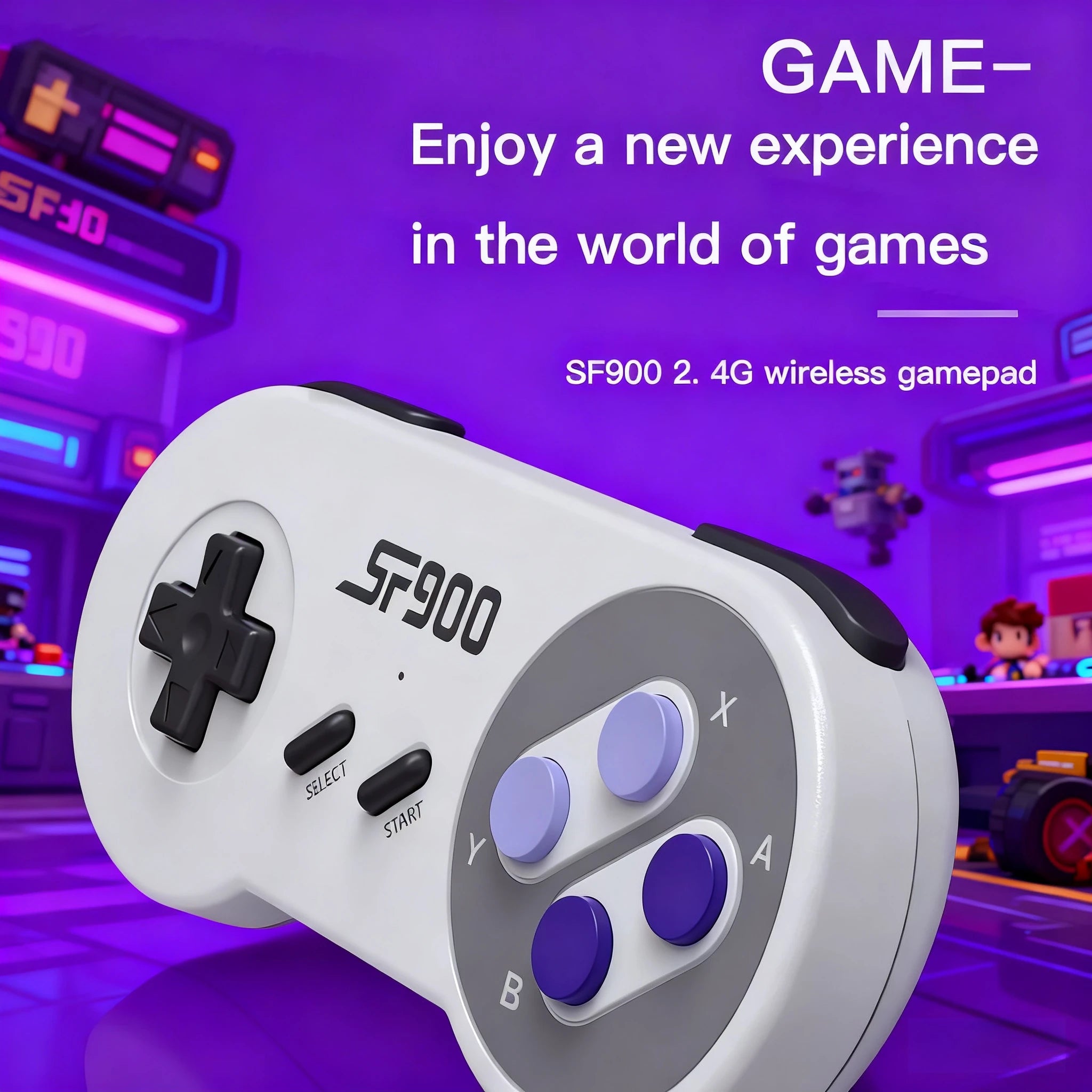 Retro Video HD Game Console SF900 5000+ Built-In Games TV Game Stick with 2 Wireless Gamepads Game Controller Classic SNES Game